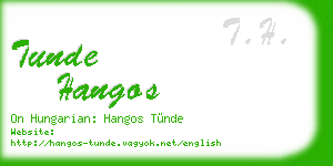 tunde hangos business card