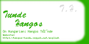 tunde hangos business card